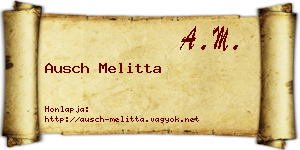 Ausch Melitta névjegykártya
